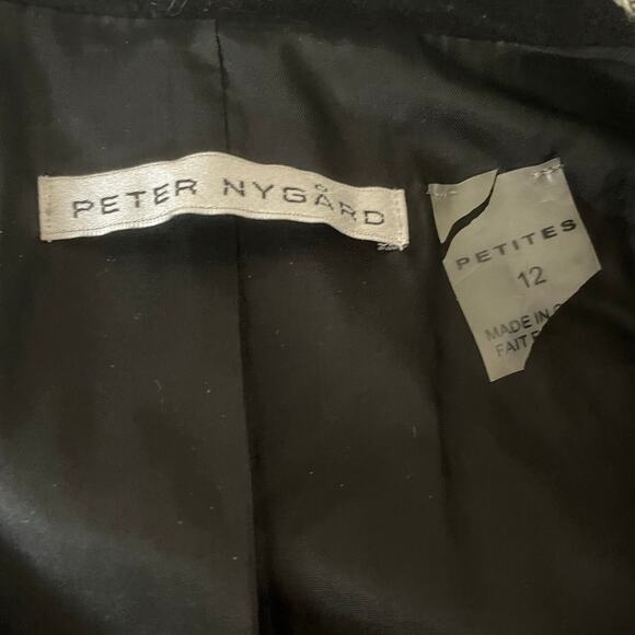 Peter Nygard‎ Women Jacket 12P Black Tweed Fringe Trim Metallic Thread Old Money - Picture 2 of 16